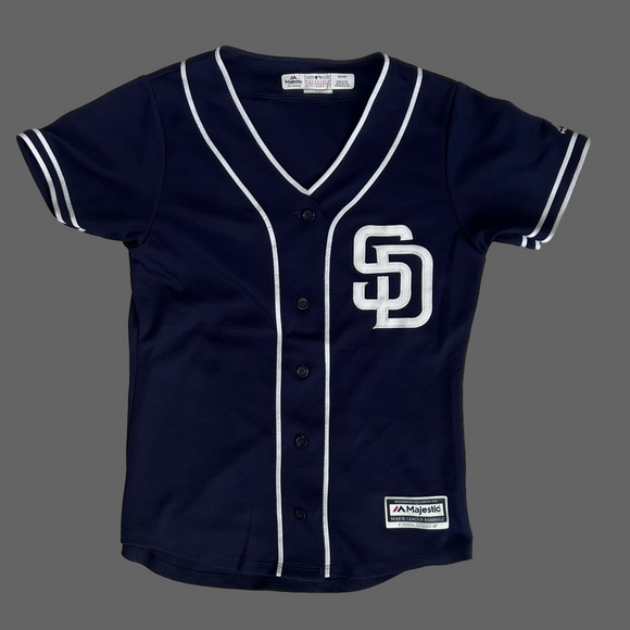 Majestic Tops - San Diego Padres Women’s Majestic Fan Fashion Baseball Jersey